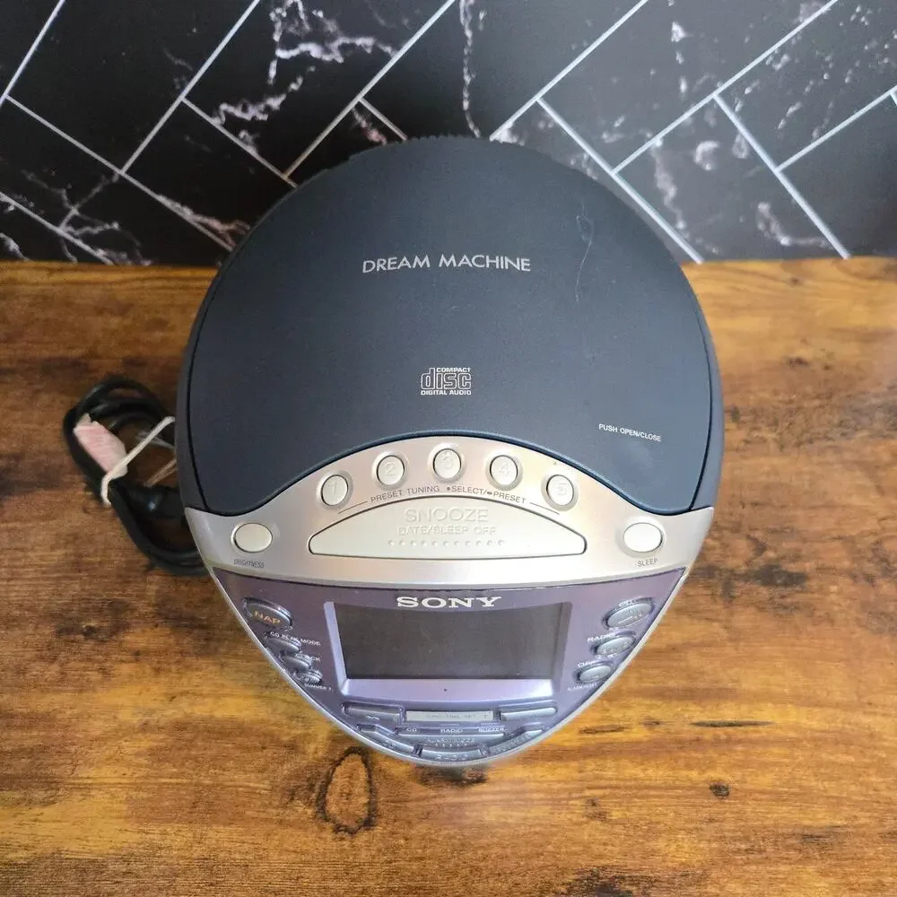 Sony Dream Machine ICF-CD853V CD Clock Radio AM/FM Weather Tested Working